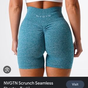 NVGTN Teal Scrunch Shorts Size Medium